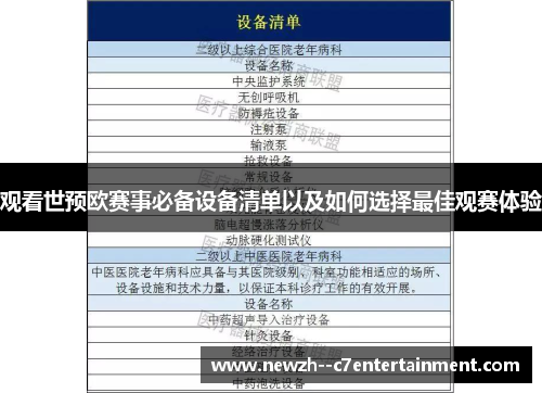 观看世预欧赛事必备设备清单以及如何选择最佳观赛体验 观看世预欧赛事必备设备清单以及如何选择最佳观赛体验